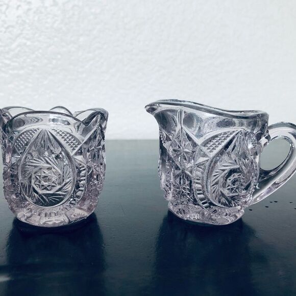 Purple Lavender Glass Cream & Sugar Serving Set - Picture 1 of 5